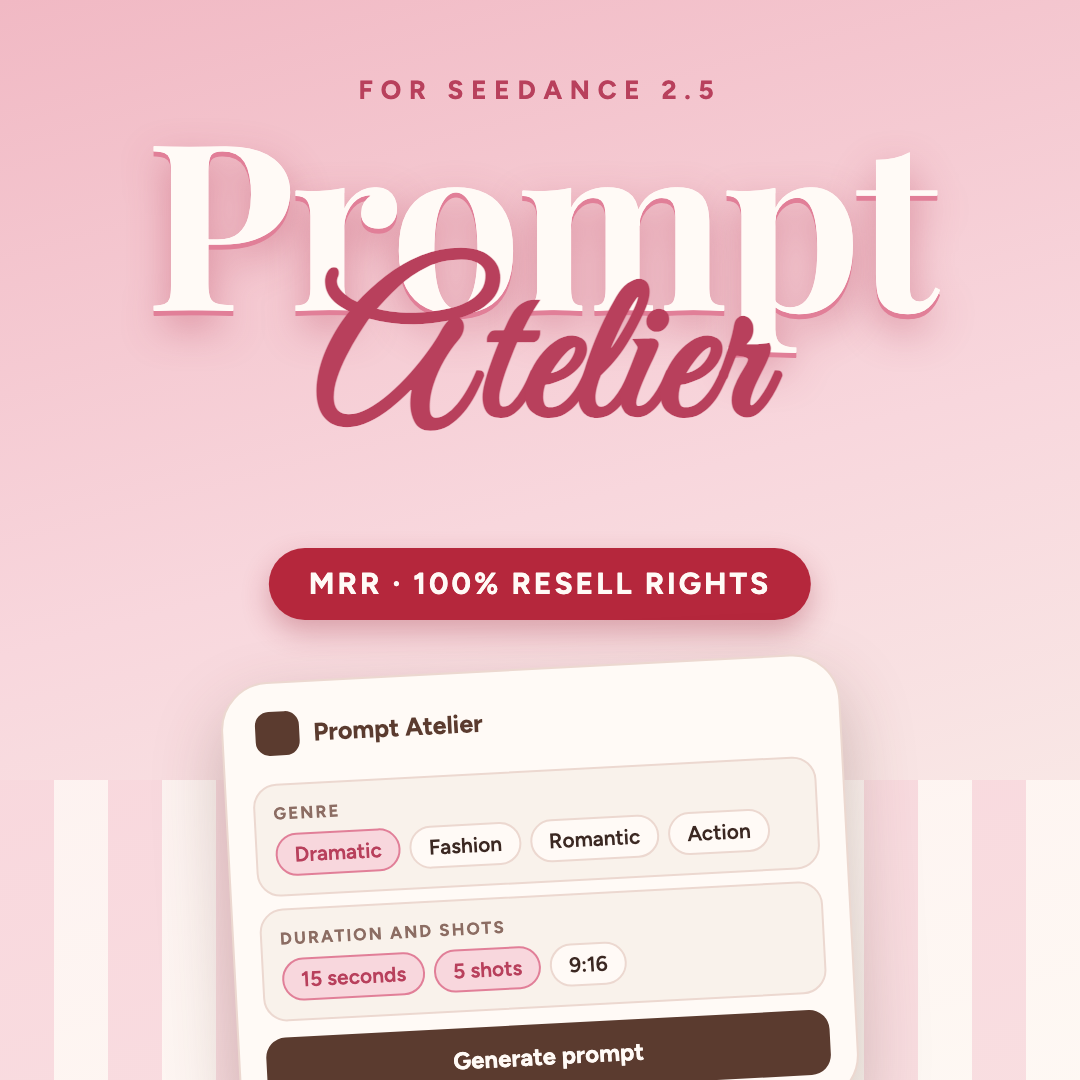 Prompt Atelier — AI drama and fashion video prompt generator for Seedance 2.5